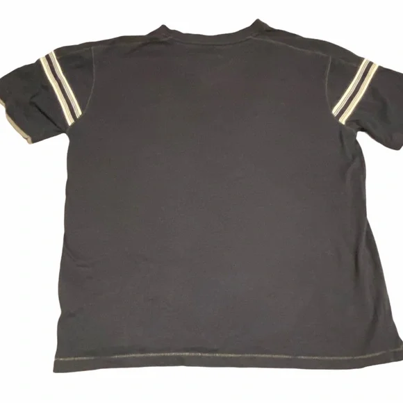 Men’s Shirt Blue and Gray Medium V-neck Short Sleeves Cotton 90s Retro - Picture 3 of 4